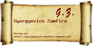 Gyorgyevics Zamfira névjegykártya